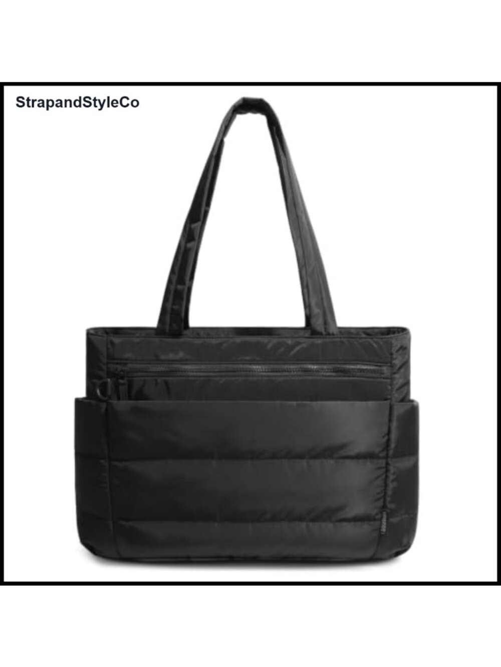 Quilted Puffer Tote Bag Nylon Laptop Work Travel Handbag